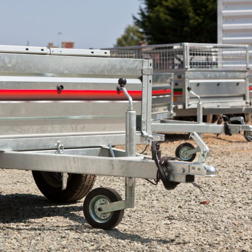 New cargo carts for sale outdoors. Horizontal shot